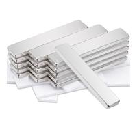 16 Pcs Neodymium Magnets Bar, 50 x 10 x 3 mm Strong Rare Earth Magnets with Double-sided Adhesive, Magnetic Strips for Crafts, Fridge, Whiteboard, Tool Kitchen