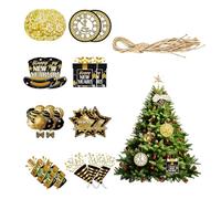 16 pcs New Years Eve Decorations 2025,Year Happy Party Decoration,Gold Black Hanging Decor,Ceiling Swirls Accessories,Swirl Decorstions Supplies Durable Reusable Partydecorations,for Indoor Outdoor