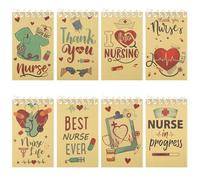 16 Pcs Nurse Memo Note Pads Mini Blank Notepads Spiral Nursing Small Pocket Notepads Medical Journal Notebook Nurse Gifts Nursing Student Daily Planner for Hospital School Supplies (Brown Cover)