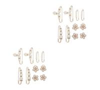 16 Pcs Pearl Waist Tightener Pins for Pants, Elegant Alloy Clip | Damage-free Hold, Quick Size Correction, Detachable Buckle, for Formal Trousers, Travel, Daily Wear