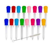 16 pcs pipettes 5ml, Pipette Dropper, Pipette, Dropper, Dropper pipettes, Silicone Plastic Liquid droppers Clear, with Cleaning Brushes for Gummy-Mold and Crafts
