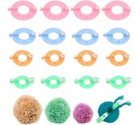 16 Pcs Pom Pom Maker, Pom Pom Maker Kit, Pompom Maker, 4 Sizes Clover Pom Pom Maker Reusable DIY Pompom Craft Fluff Ball Knitting Wool & Yarn Weaver Tool Pompon Manufacturing Tools