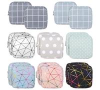 16 Pcs Portable Storage Bags, Cute Zippered Bags for Sanitary Napkins and Small, Pu & Cotton Fabric for Teen Women