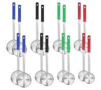 16 Pcs Portion Control Serving Spoons, Restaurant Measuring Serving Ladle Utensils, Portion Control Slotted Scoops for Weight Loss, Perforated Scoops and Solid