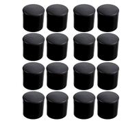 16 Pcs Premium Rubber Door Stop Stud Replacement Tips - Doorstopper Bumpers, Springe Hinge End Caps for Wall & Floor Protection - Universal Size (Black)