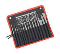 16 Pcs Punches and Chisels Set Tapered Punches Pin Punches Center Punches Cold Chisels for Various Applications