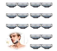 16 Pcs Razor Blades Compatible with Gillette Mach 3 Men Shaver Blade Refills Handles Trimmer Replacement Blade Manual Shaver Blades 3-Layer with Double Lubrication Strip