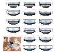 16 Pcs Razors for Men, Razor Blades Refills, 3-Layer Shaver Blades with Double Lubrication Strip, Premium Quality Replacement Blades for Smooth Shaving for Daily Use