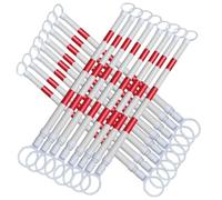 16 Pcs Reflective Traffic Safety Poles Exble 5.2 to 9.8 ft Red & White Durable Road Cones for Event Management & Emergency Use High Visibility Reflective Tape