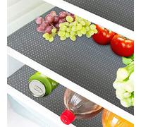 16 Pcs Refrigerator Liners Mats Washable, Refrigerator Mats Liner Waterproof Oilproof, Shinywear Fridge Liners for Shelves, Cover Pads for Freezer Glass Shelf Cupboard Cabinet Drawer (16 Gray)