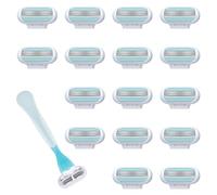 16 PCS Replacement Razor Blades Compatible with Gillette Venus, 3 Layer Blade & Pivoting Razors Head, Extra Smooth Womens Razor Blade for Venus Gillette, Effortless Glide, Easy to Replace (Blue)