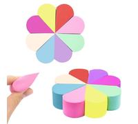 16 Pcs Reusable Petal Shape Makeup Sponges - Soft Mixed Color Beauty Blenders for Foundation, Concealer & Face Painting, Washable Face Paint Tools