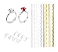 16 Pcs Ring Tightener for Loose Rings, Invisible Ring Size Adjuster, Ring Clips Make Ring Smaller Without Resizing, Ring Reducer for Loose Rings (Transparent & Gold)