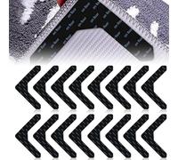16 Pcs Rug Grippers, Reusable Anti-Slip Rug Grippers for Laminate Floor, Washable Carpet Stickers for Rugs Stops Rugs from Curling and Sliping