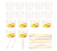 16 Pcs sample pots,15ml with lids cosmetic pot, mini cream empty containers,clear small with makeup lip balm jars,for travel face cream, samples, cosmetics empty pot