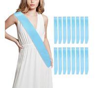 16 Pcs Sash Blank Satin Light Blue Sash Party Favors, Bride To Be Sash, Plain Sash, Diy Sash Sashes Custom Sash for Birthday Homecoming Party Graduation Pageants Wedding, Hen Party, Make Your Own Sash