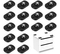 16 Pcs Self Adhesive Caster Wheels, 360°Swivel Mini Caster Wheels for Small Appliances, Kitchen Appliance Rollers for Air Fryers, Coffee Makers, Trash Can, Storage Boxes (Black)