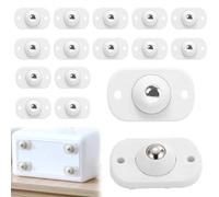 16 PCS Self Adhesive Mini Caster Wheels, Appliance Wheels for Kitchen Appliances 360° Swivel Universal Wheel Roller Castors, Sticky Pulley for DIY Trash Can, Storage Box, Small Appliance(White)