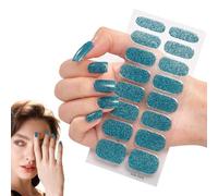 16 Pcs Semi-Cured Gel Full Cover Stickers | Peel and Stick Nail Polish for DIY Manicure Art Design Home Salon Beauty Daily Wear Fashion Creative D