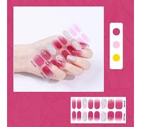 16 Pcs Semi Cured Gel Polish Strips Adhesive Full Wrap Gel Art Stickers Waterproof Gel Wraps Stickers