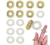 16 Pcs Sensory Rings for Anxiety & Stress Relief, Spiky Acupressure Finger Massagers - Focus & Calming Sensory Tools for Adults