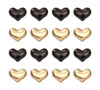16 Pcs Shiny Heart Fridge Magnets Set, Reusable Black Gold Whiteboard Magnets, Perfect Kitchen Accessories & Home Decor, Multi Purpose Magnet Set for Refrigerator, Blackboard, Locker & Office
