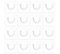 16 PCS Shower Rod Holder Tension Rod Holder with Strong Adhesive Transparent No Drilling Curtain Clothes Drying Holders No Drilling