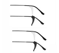 16 Pcs Silicone Glasses Ear Hooks, Anti-Slip Glasses Ear Grip Hooks | Y-Shaped Temple Retainers, Spectacle Retainers for Sports, Reading, Daily Wear, 8 Black + 8 Clear