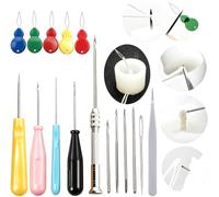 16 PCS Silicone Mould Hand Drill Adjustable Long Needle Punch Wicking Needle Tools Candle Mold Punch Tool with Hook & Eye Candlewick Inserting Tool Tweezers Threader for Candle Making