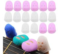 16 Pcs Silicone Thimbles - 4 Sizes Multipurpose Grips for Counting, Crafting & Playing - Protective Pads for Money Handling, Paperwork, Sewing & Guitar
