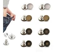 16 Pcs Silver Metal Jean Button Pins, 17mm No Sew, Reusable, Easy to Use, Widely Use, Adjustable, Removable, with Screwdriver