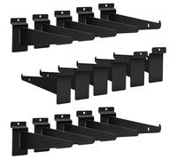 16 Pcs Slatwall Shelf Bracket, Slatwall Accessories, Heavy Duty Slat Wall Shelf Bracket with Lip for Garage and Retail Display, and Home Storage Systems (6Inch)