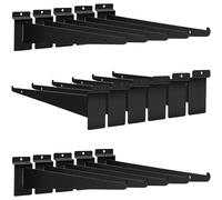 16 Pcs Slatwall Shelf Bracket, Slatwall Accessories, Heavy Duty Slat Wall Shelf Bracket with Lip for Garage and Retail Display, and Home Storage Systems (12Inch)