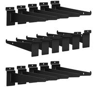 16 Pcs Slatwall Shelf Brackets Bulk, Heavy Duty Wall Brackets for Shelves, L Shaped Metal Floating Supporters for Living Room Display Garage Kitchen, Black (20 cm)