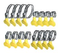 16 Pcs Stainless Steel Jubilee Clips Assorted Set, Adjustable Hose Clips 10mm-44mm Range with PVC Handles, Tool-Free Hose Clamp Kit for Pipe Clips, Garden Hoses, Automotive & Plumbing Use (4 Size)