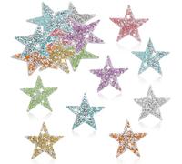 16 PCS Star Patches, Star Sequin Applique Iron On Patches Embroidery Patch Appliques Fabric Patch for Clothes Hats Heat Press Jeans Repair Decoration (2.36 Inch,Mixed Color)