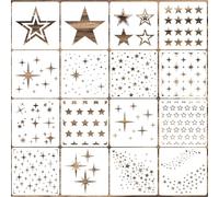 16 Pcs Star Stencil for Painting Stencil Reusable DIY Drawing Template Motivational Art for Crafts Home Decor on Wood, Canvas, Paper, Fabric, Walls, Furniture