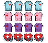 16 Pcs Stethoscope Silicone Focal Beads Nurse Colorful Silicone Focal Beads Bulk DIY Crafts Loose Spacer Beads for Keychain Jewelry Making Accessories Handmade Crafts (Colorful)