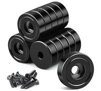 16 Pcs Stong Neodymium Magnets with Holes, 16 mm Black Strong Round Base Cup Magnets Heavy Duty with Countersunk Hole Rare Earth Magnet Pot Magnet with Screws
