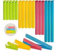 16 Pcs Sturdy Food Bag Clips for Food Storage Bags in 4 Sizes & 4 Colours - Food Clips for Keeping Food Fresh. Bag Clips for Food Storage and Sandwich Bags. Food Clips Bag Sealing Clips (16 Pack)