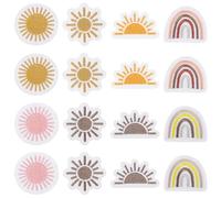 16 Pcs Sun Iron On Patches, Vintage Rainbow Embroidery Patches for Clothing Repair, Cute Boho Sewing Accessories for Decorative DIY Crafts, Jeans Backpacks Hats Jackets