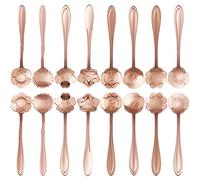 16 Pcs Teaspoon Tea Spoons, ESRISE Stainless Steel Cute Coffee Spoon for Drink Milkshake (Rose Gold)