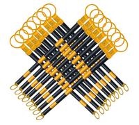 16 Pcs Telescopic Traffic Cones - Safety Poles 5.2-9.8 ft with Reflective Yellow & Black Tape - Portable Crowd Control Barriers for Road Safety & Event Management