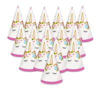 16 PCS Unicorn Theme Party Hats, Birthday Party Supplies Birthday Party Cone Hat Fun Art Craft Paper Party Headwear Hats