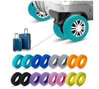 16 Pcs Upgrade Luggage Wheel Covers,Silicone Luggage Wheel Cover, 2-2.4-inch Carry-On Suitcases Office Chair Caster, Scratch-Resistant and Noise-reducing Design, Essential Travel Accessories (Green)