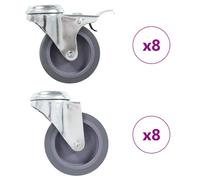 (16 pcs) vidaXL Bolt Hole Swivel Casters Moving Wheel Trolley Caster Furniture Caster