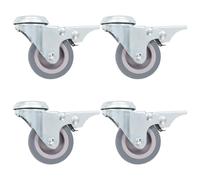 (16 pcs) vidaXL Bolt Hole Swivel Casters with Double Brakes Trolley Wheel Caster TPR
