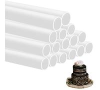 16 PCS White Cake Dowel Rods Easy Cut Plastic Cake Stand Sticks 11.8 Inch Length Cake Support Dowels Cake Support Rods Cake Dowel Straws Cake Stacking Dowels Cake Rods For Tiered Cake Stacking