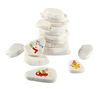 16 Pcs White Pebbles for Paintings, 3-8 cm White Painting Stones for Paintings, Irregular Flat Rock Painting Kit, Decorative Stones Pebbles for DIY Arts and Crafts Garden Plants Decorations