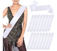 16 Pcs White Sashes, Blank Senior Satin Sash for Pageants, Plain Satin Sashes to Decorate for Beauty Pageant, Birthday, Wedding, Graduation, Party, DIY Supplies